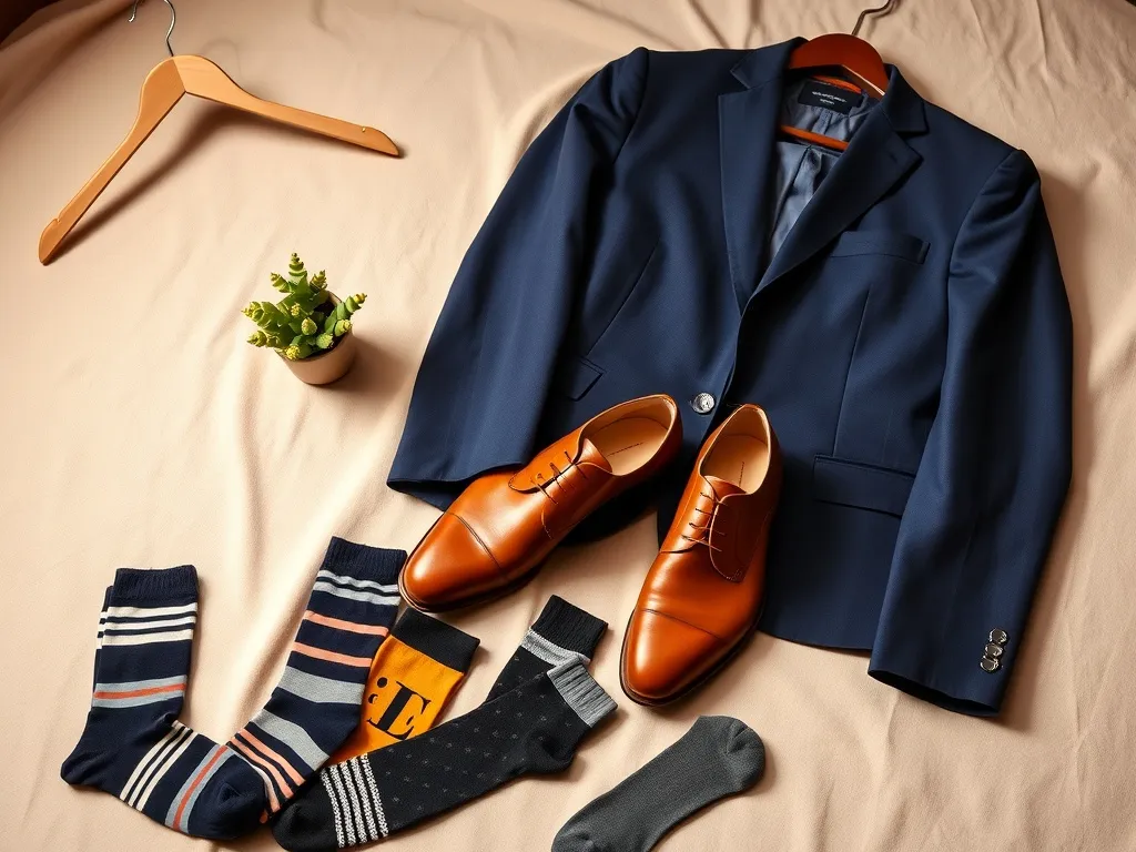 Granatowy garnitur i brązowe buty: jakie skarpetki wybrać?